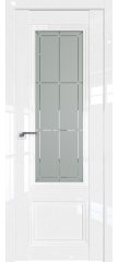 Межкомнатная дверь 2.103L белый люкс, стекло гравировка 1
