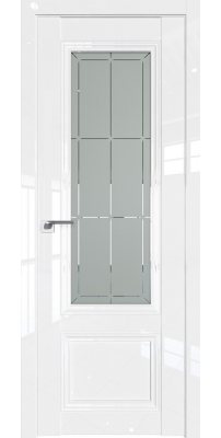 Межкомнатная дверь 2.103L белый люкс, стекло гравировка 1