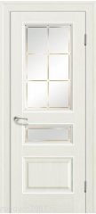 Межкомнатная дверь 94X пекан белый, стекло гравировка 1
