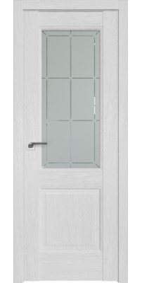 Межкомнатная дверь 2.42XN монблан, стекло гравировка 1