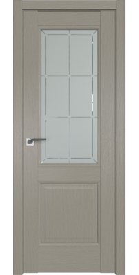 Межкомнатная дверь 2.42XN стоун, стекло гравировка 1
