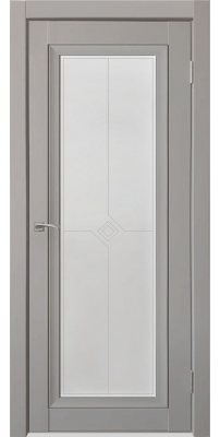 Межкомнатная дверь Decanto 2 barhat grey с черной вставкой стекло каленое ПО