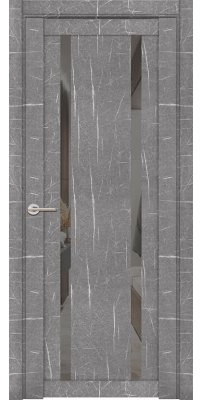 Межкомнатная дверь UniLine Loft 30006/1 торос серый,  стекло серое зеркало