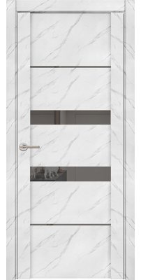 Межкомнатная дверь UniLine Loft 30037/1 монте белый, стекло серое зеркало