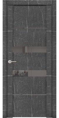 Межкомнатная дверь UniLine Loft 30037/1 торос графит, стекло серое зеркало