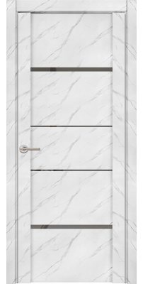 Межкомнатная дверь UniLine Loft 30039/1 монте белый, стекло серое зеркало