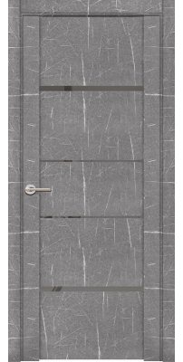 Межкомнатная дверь UniLine Loft 30039/1 торос серый, стекло серое зеркало