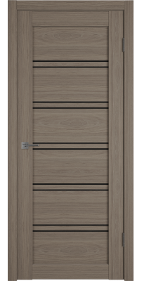Межкомнатная дверь Atum Pro 28 brun oak, стекло black gloss