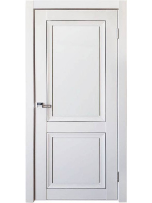 Межкомнатная дверь Decanto 1 barhat white с черной вставкой ПГ