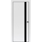 Межкомнатная дверь Tamburat Light 4204 аляска суперматовая, ABS кромка черная ст. Lacobel черное