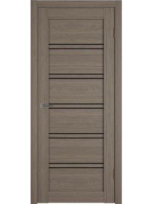 Межкомнатная дверь Atum Pro 28 brun oak, стекло black gloss