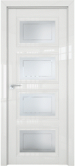Межкомнатная дверь 2.107L белый люкс, стекло гравировка 4