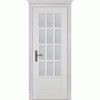 Межкомнатная дверь ЛОНДОН эмаль белая, стекло матовое с фацетом