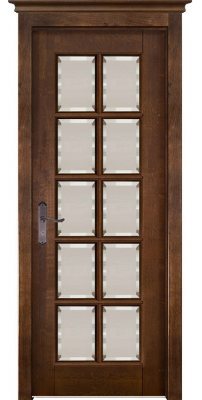 Межкомнатная дверь ЛОНДОН 2 античный орех, стекло матовое с фацетом