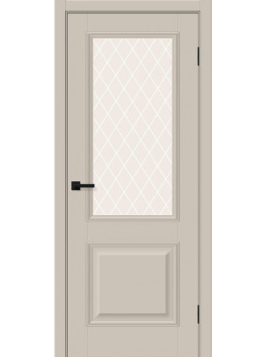 Межкомнатная дверь Классик-13 cream silk ст. white crystal