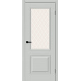 Межкомнатная дверь Классик-13 grey silk ст. white crystal