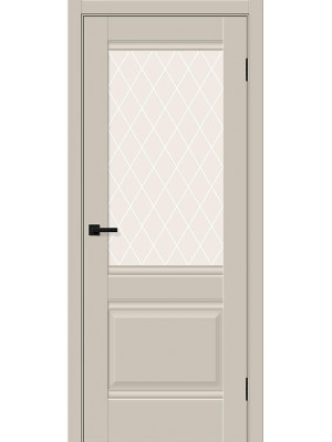 Межкомнатная дверь Прима-3 cream silk ст. white crystal