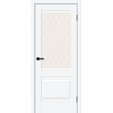 Межкомнатная дверь Прима-3 white silk ст. white crystal