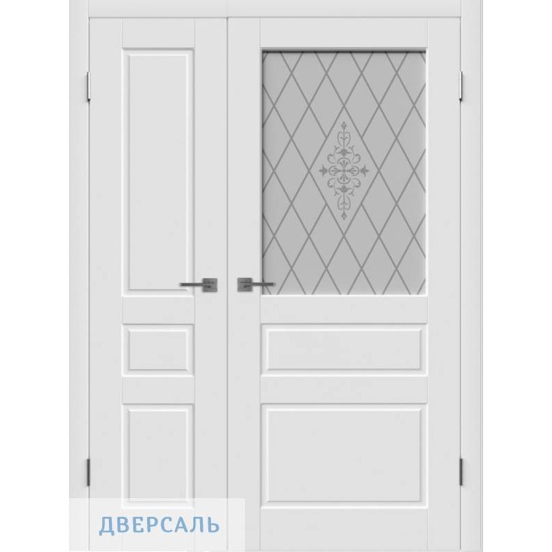 Неравнопольная дверь ЧЕСТЕР (15) белая ПГ/ПО