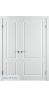 Неравнопольная дверь ДОРРЕН (58) белая эмаль ПГ