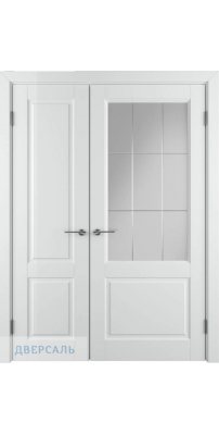 Неравнопольная дверь ДОРРЕН (58) белая эмаль ПО