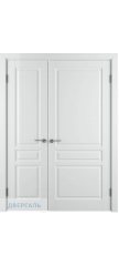 Неравнопольная дверь СТОКГОЛЬМ (56) белая эмаль ПГ