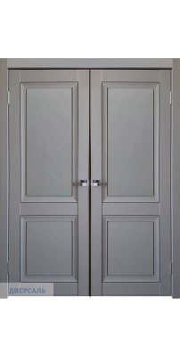 Двустворчатая дверь Decanto 1 barhat grey с черной вставкой ПГ