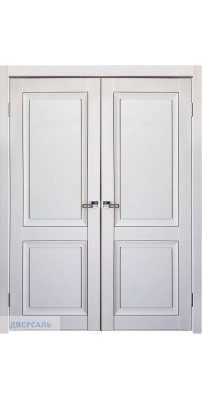 Двустворчатая дверь Decanto 1 barhat white с черной вставкой ПГ