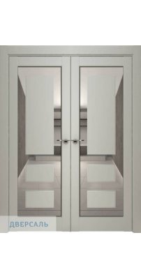 Двустворчатая дверь Neo 00005, серена светло-серый ПДЗ grey