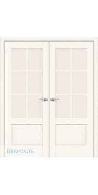 Двустворчатая дверь Прима-13.0.1 white wood/magic fog