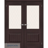 Двустворчатая дверь Прима-3 wenge melinga/white crystal