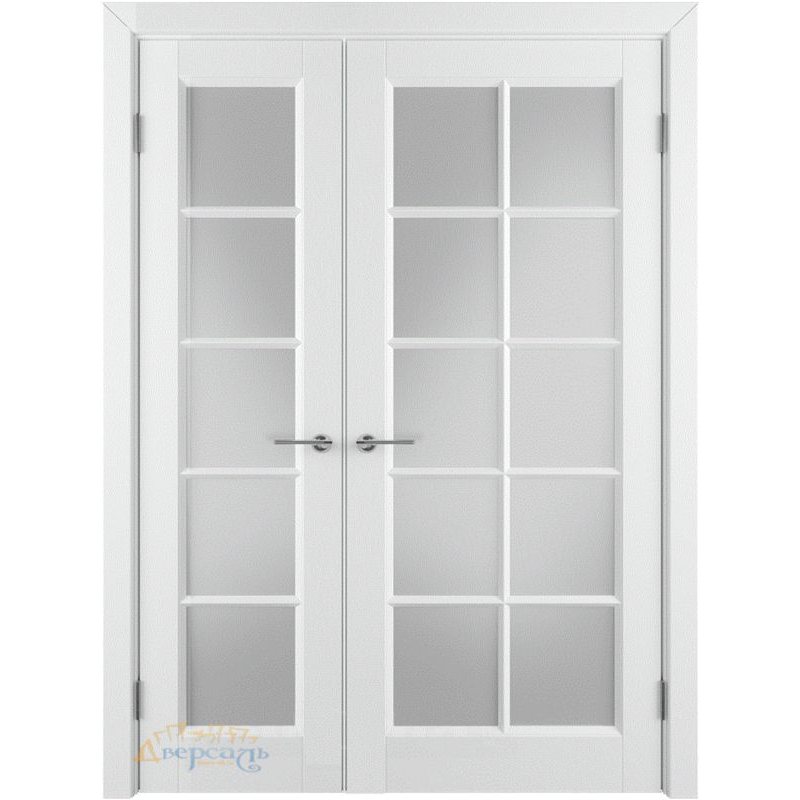 Неравнопольная дверь ГЛАНТА (57) белая эмаль ПO