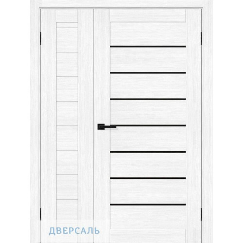 Неравнопольная дверь Браво 21/22 snow melinga/black shine