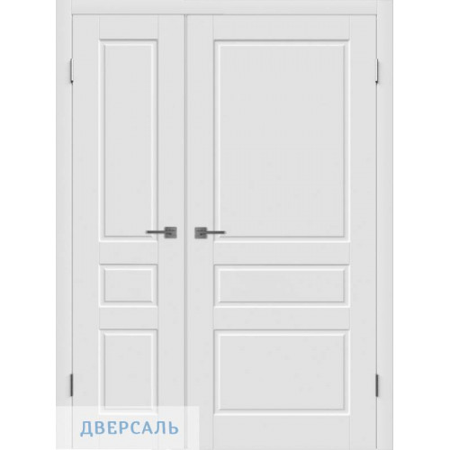 Неравнопольная дверь ЧЕСТЕР (15) белая ПГ