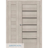 Неравнопольная дверь Браво 21/22 cappuccino melinga/black star