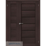 Неравнопольная дверь Браво 21/22 wenge melinga/black star