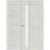 Неравнопольная дверь Браво 21/27 bianco melinga