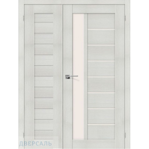 Неравнопольная дверь Браво 21/27 bianco melinga