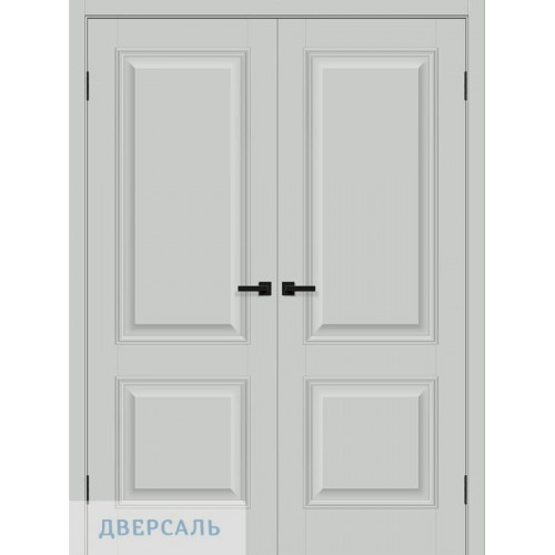 Двустворчатая дверь Классик-12 grey silk
