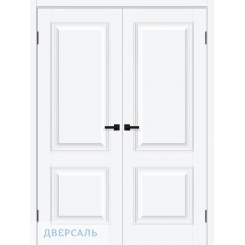 Двустворчатая дверь Классик-12 white silk