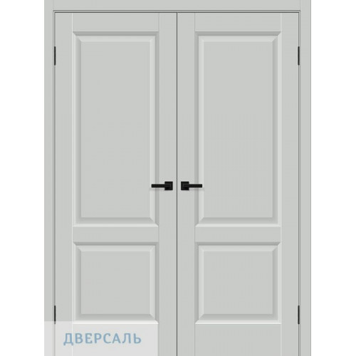 Двустворчатая дверь Неоклассик-32 grey silk