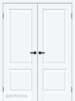 Двустворчатая дверь Неоклассик-32 white silk