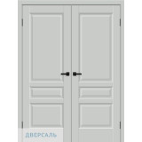 Двустворчатая дверь Неоклассик-34 grey silk