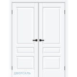 Двустворчатая дверь Неоклассик-34 white silk