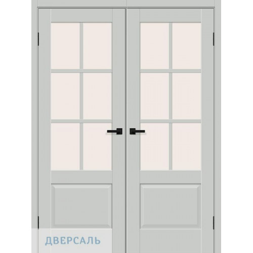 Двустворчатая дверь Прима-13.0.1 grey silk ст. magic fog