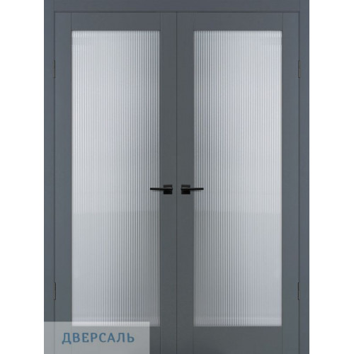 Двустворчатая дверь ПСЦ-55 графит ст. Moru Optiwhite