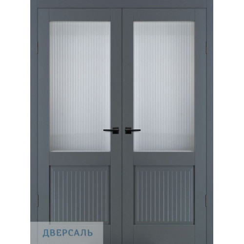 Двустворчатая дверь ПСЦ-57 графит ст. Moru Optiwhite