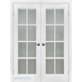Двустворчатая дверь Смальта Риф 210 белый ПО