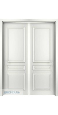 Двустворчатая дверь Авангард 3 эмаль белая (RAL 9003) ПО