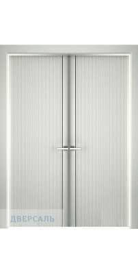 Двустворчатая дверь Line 1 ПГ, эмаль белая RAL 9003